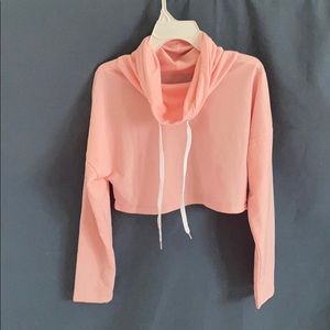 Pink cropped hoodie